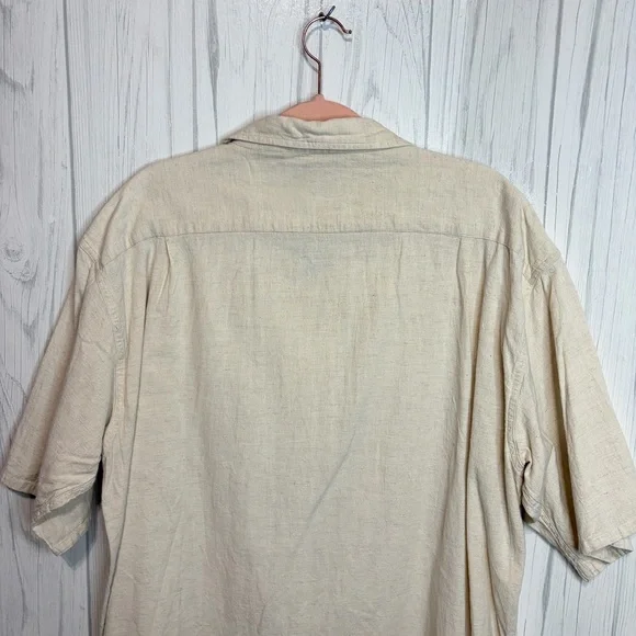 AMERICAN EAGLE OUTFITTERS Men’s Linen Blend Short-Sleeve Button Down, XL - Picture 5 of 8